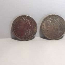 Liberty Morgan Silver Dollar Replica 2 Coins 1878/86 Replica 