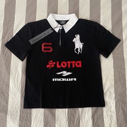 Mowalola ATL Polo Shirt Black Brand New