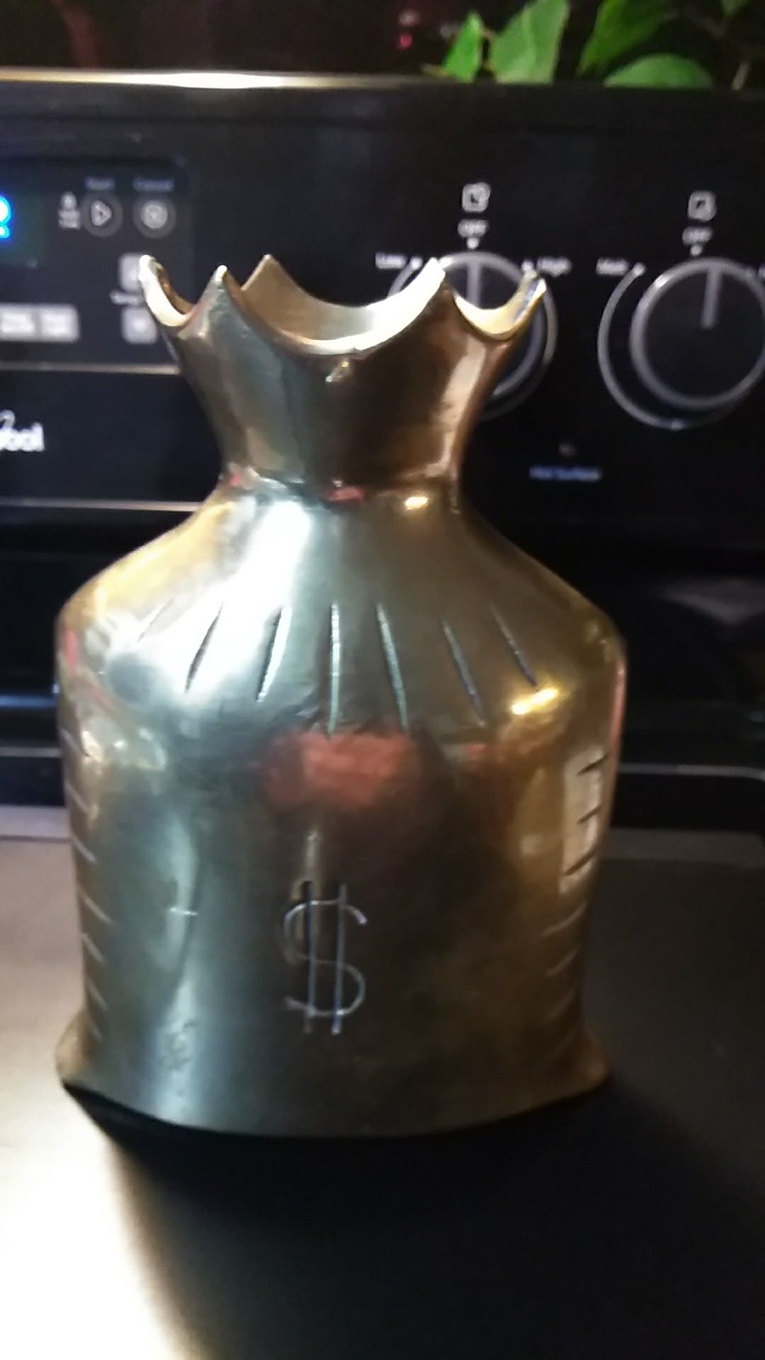 Brass money bag