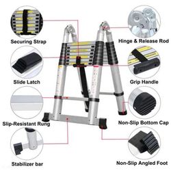 2.5M+2.5M(5M/16.5Ft) Telescopic Ladder Household Ladders