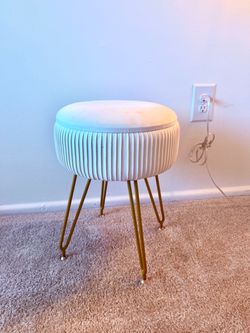 Round Upholstered Ottoman Footstool