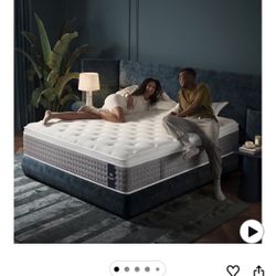 Queen Size Mattress 12 Inch, Medium Firm Hybrid Bed with Memory Foam and Individually Wrapped Pocket Springs, CertiPUR-US Certified, Fiberglass-Free