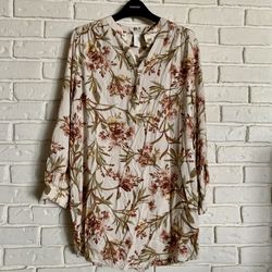H&M Floral Tunic Shirt Size XL Womens 12