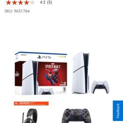 PS5 Slim Disc Spider man Bundle comes with Extra Dual sense Controller , JBL 810 Quantum Headset , Spider man game and new black ops 7 game!!