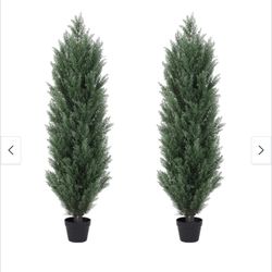 Artificial Cedar Trees 🌿  – 4ft Tall (Set of 2)