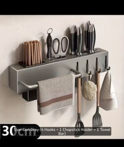 Wall mount kitchen organizers.