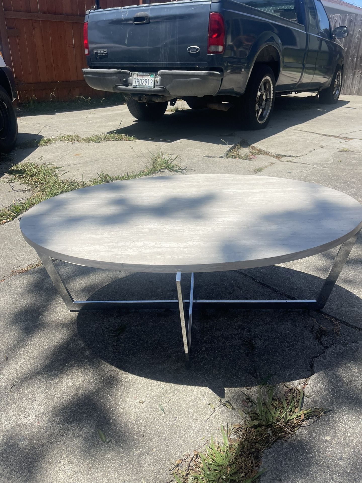 Grey And Chrome Table