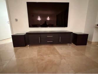 Modern Contemporary TV Console / Media Cabinet Set + Matching Storage Cubes