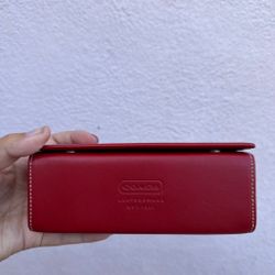 Coach red leather eyeglasses case