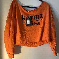 Off The Shoulder Cropped Sweatshirt 