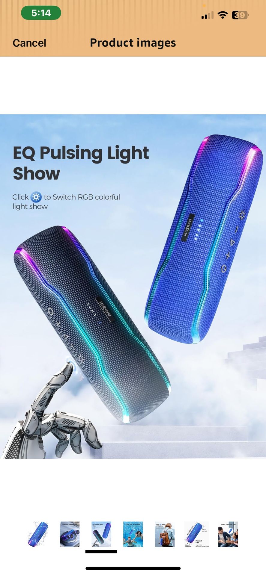 Bluetooth Speaker with Lights (Black)