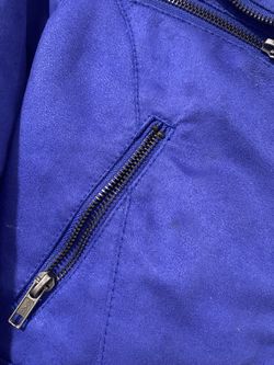 H&M Blue Suede Motorcycle Jacket
