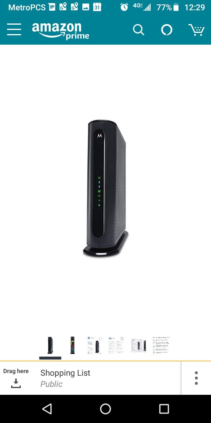 Motorola Cable Modem / AC 1600 Router