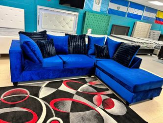 Sectional sofa Royal blue