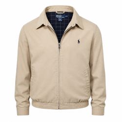 Vintage Polo Ralph Lauren Harrington Jacket Mens XL Beige Plaid Lined Logo