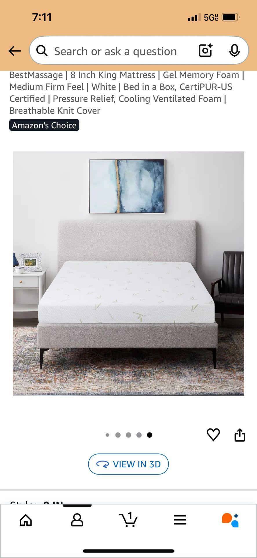 King Size Gel Memory Foam Mattress