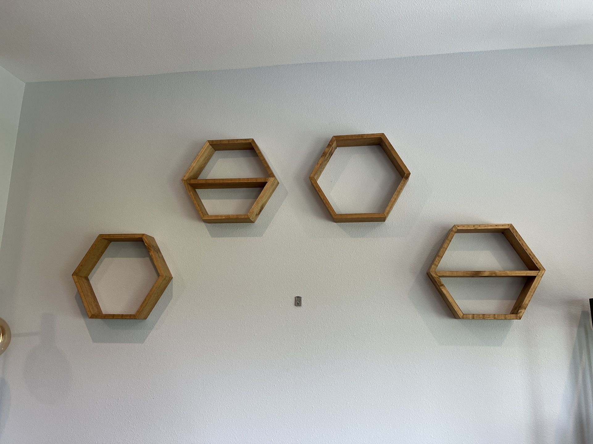 Hexagonal Wood Shelves