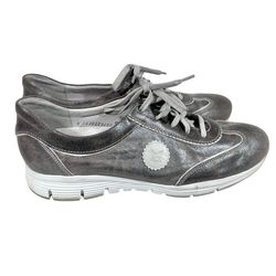 Mephisto Yael Runoff Air Jet System Leather Sneaker Shoes  Women 10.5 Silver