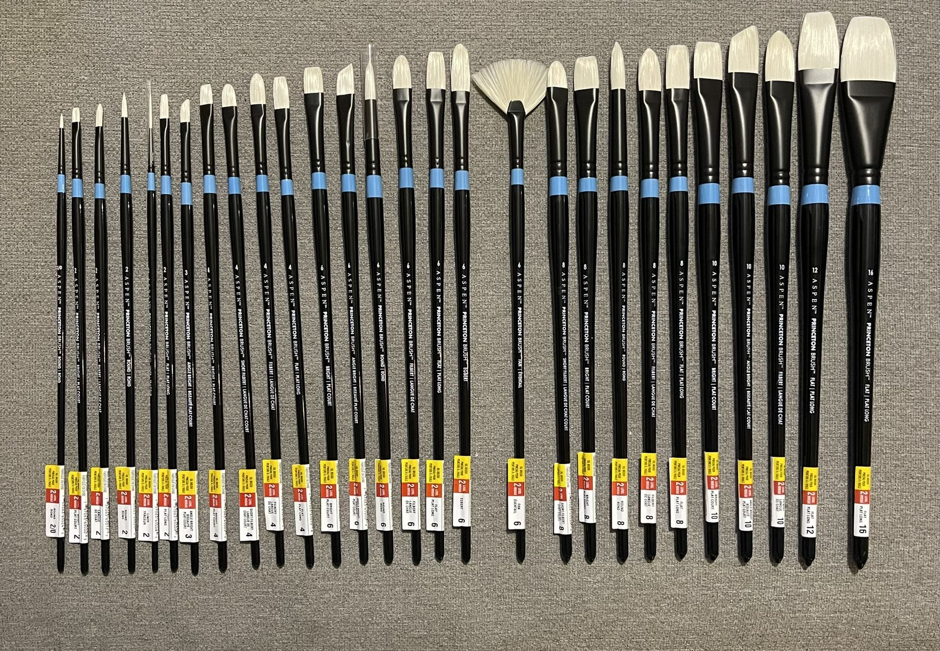 Aspen Black & Blue Princeton Artist Paint Brushes Bundle #1