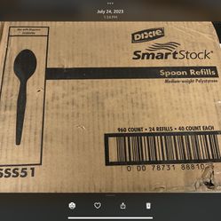 Dixie Smart StockPlastic Cutlery Spoons 24 Packs Of 40  960/Carton