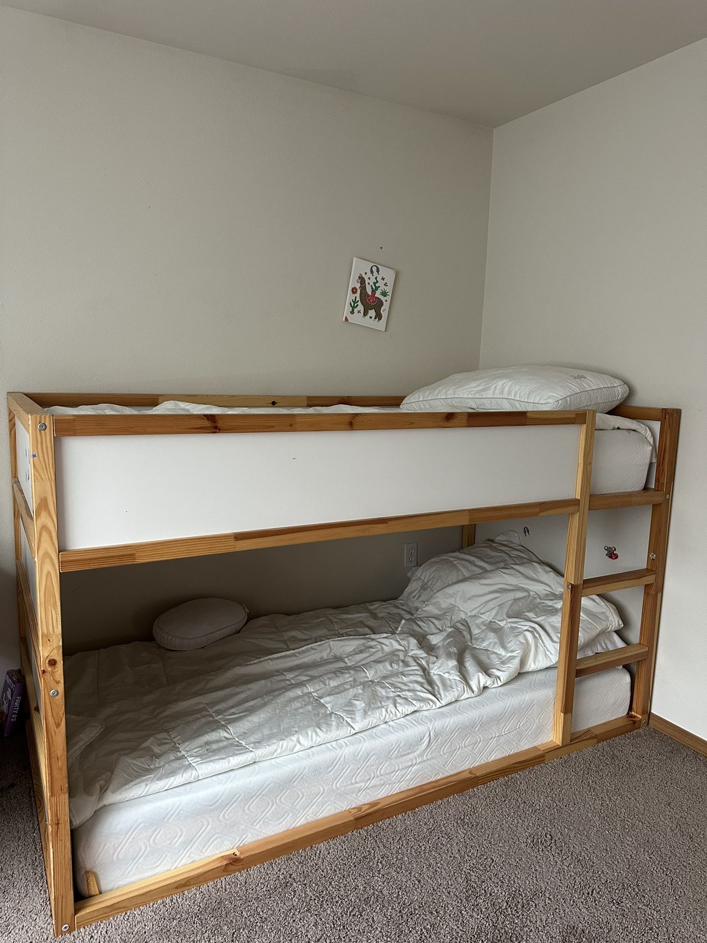 IKEA Bunk Twin Bed, Reversible Bed White/pine Kura