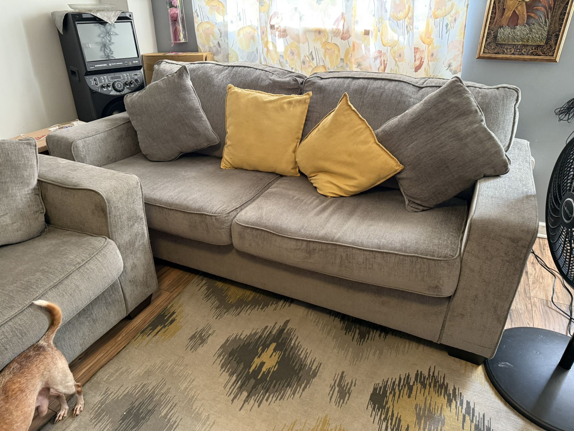 Adelson Chenille Sofa & Loveseat Couch Set