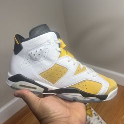 Air Jordan 6 Retro GS Athletic Shoes 'Yellow Ochre' Size 7Y/8.5W