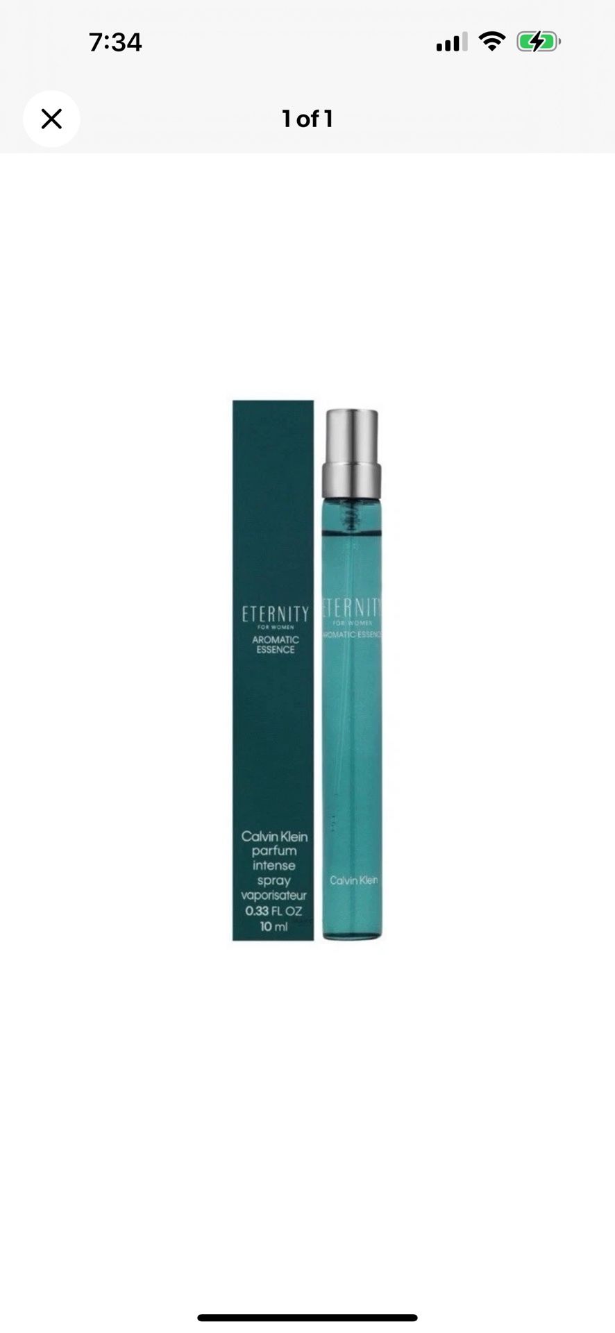 ETERNITY AROMATIC ESSENCE BY CALVIN KLEIN EDP INTENSE SPRAY 10ML FOR WOMEN.