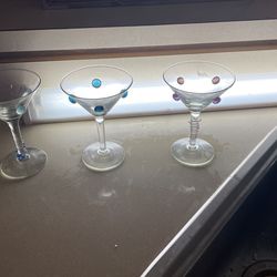Three martini glasses