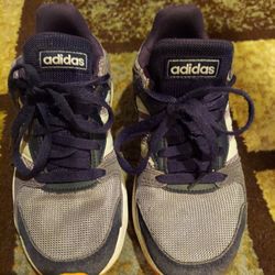 Adidas Blue Navy Tennis Shoes Size 3.5 3 1/2 Youth Boys
