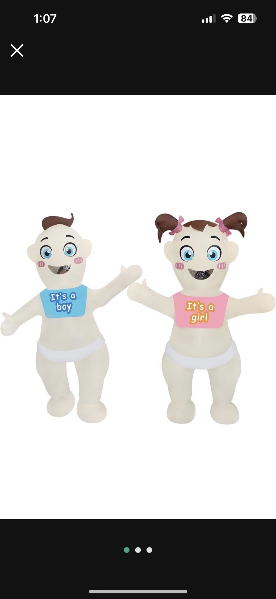 Inflatable Baby Costumes (gender Reveal)
