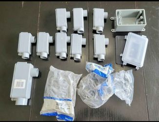 Lot of Cantex Junction gray molded all weather PVC angle adapters - all included as pictured