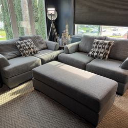 2 Sofa Couches With Large Ottoman - Great Condition