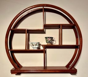 29.5”x26.5 Global 8 Compartment Rosewood Display Unit 