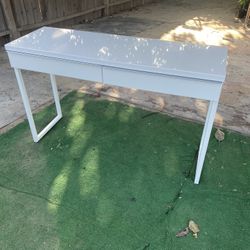 White Table & Drawer Set