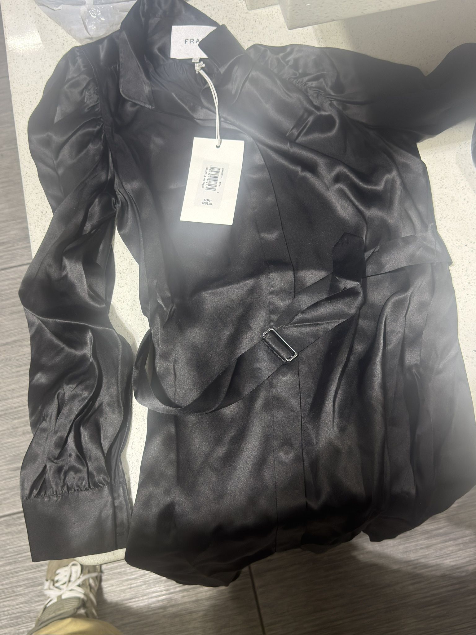 Gillian Long Sleeve Silk Minidress Small
