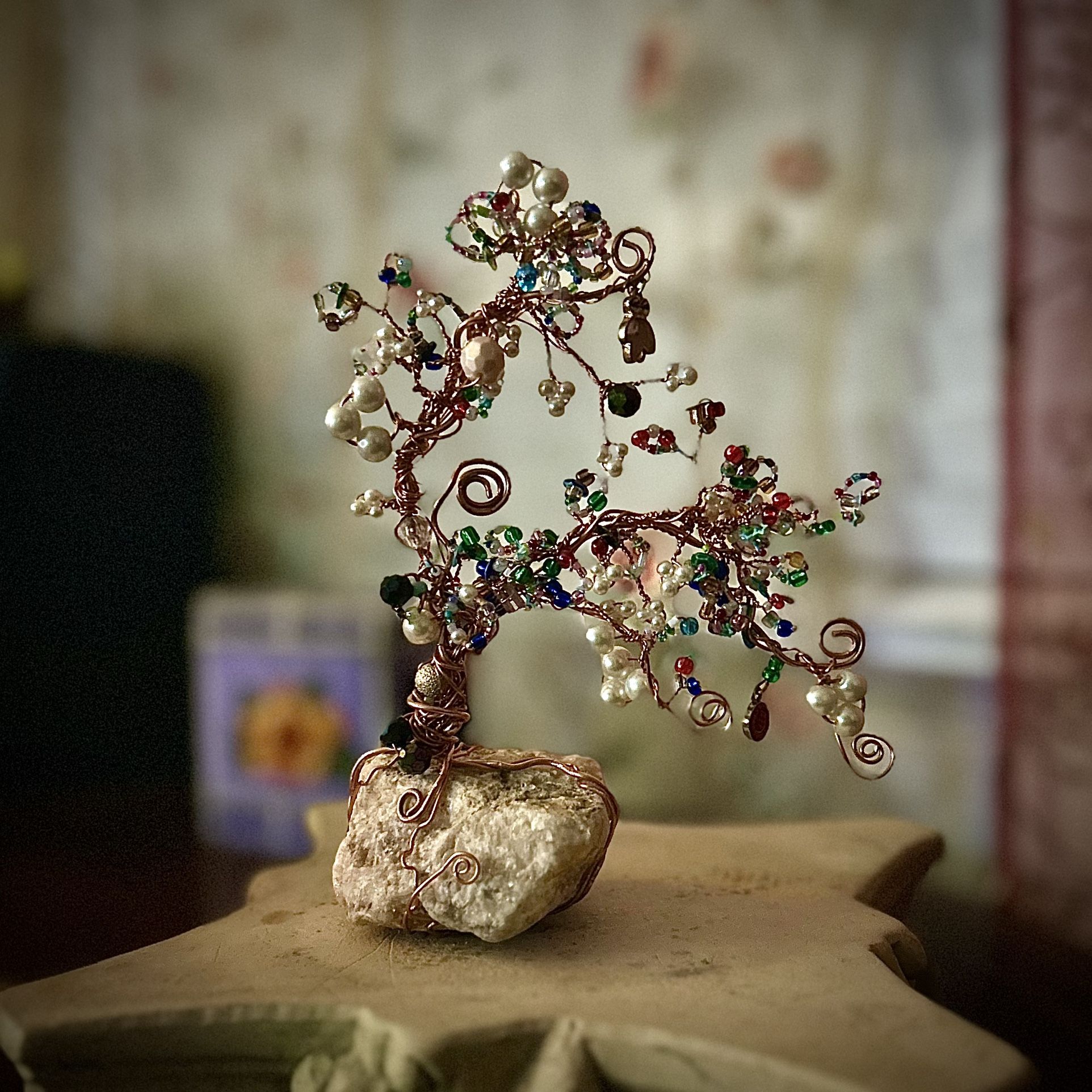 New Handmade Beaded-Wire Tree |