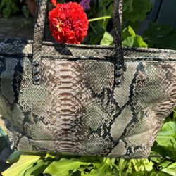 Badgley Mischka Snake Print Tote Bag