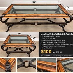 Coffee Table & Matching Side Table Set