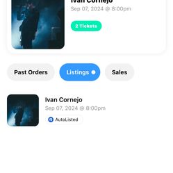 2 Ivan Cornejo Tickets For Sale On September 7 At 8 Pm