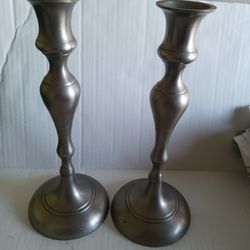 Candlesticks- Vintage Metal Set Of 2  