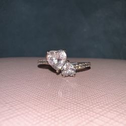 Double Heart Sparkling Ring