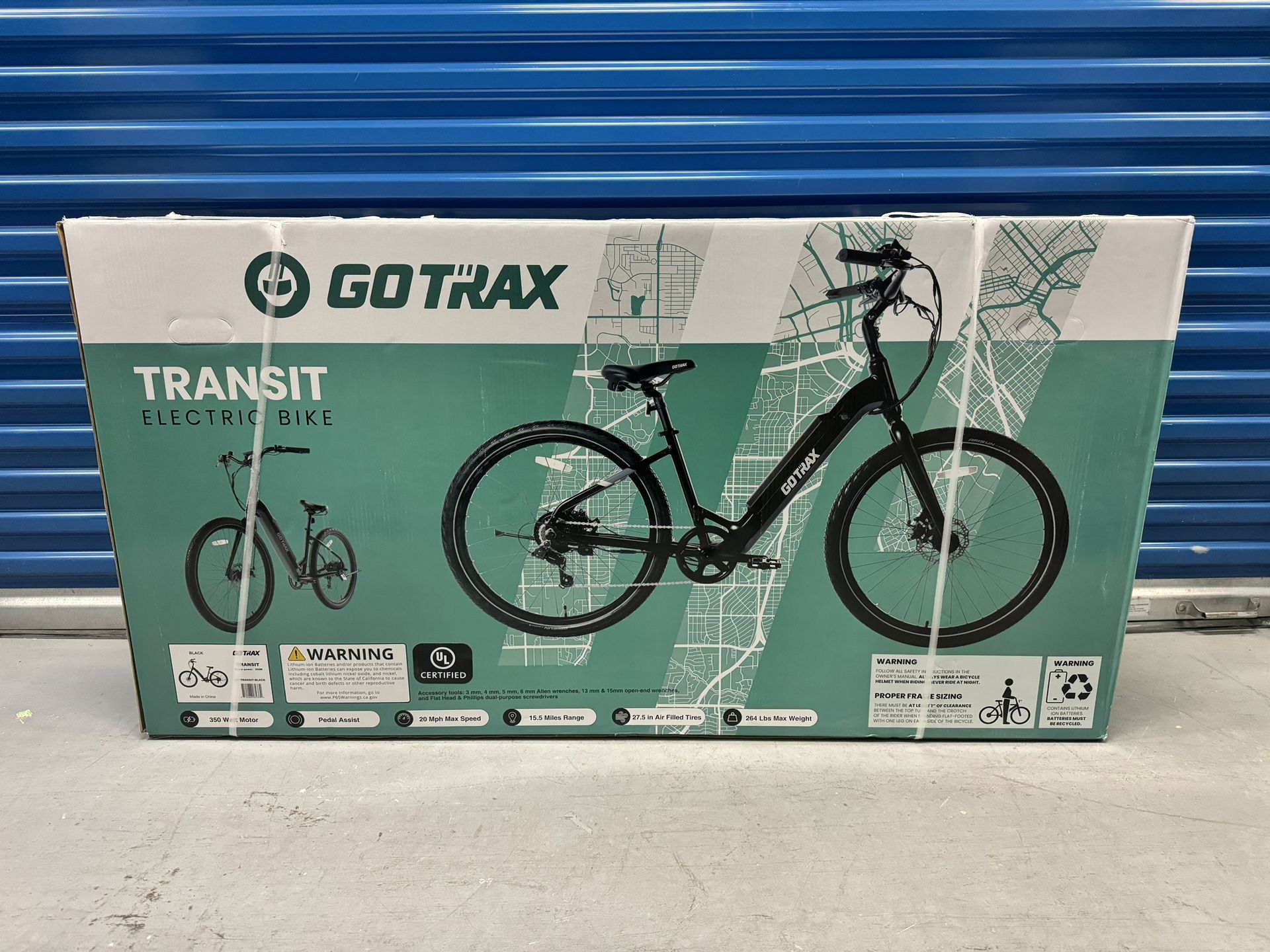GoTrax Adult Transit 27.5” Step Through Electric Hybrid Bike - Black