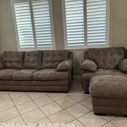 Microfiber Leather Couch/Sofa Chair And Ottoman