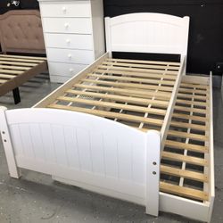 Twin Trundled Bed Frame Solid Wood New In The Box 
