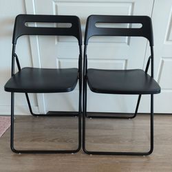 2 IKEA NISSE Black Folding Chairs