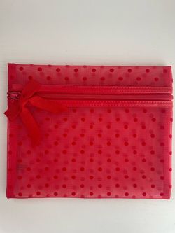 Red Velvet and Mesh Polka Dot Bag
