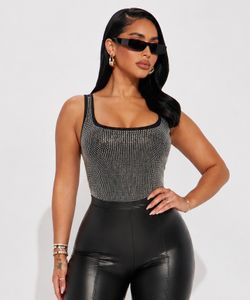 Rhinestone /black bodysuit (medium)