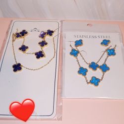 Stainless Steel Clover Jewelry Sets
