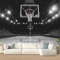 Peel And Stick Basketball Court Wallpaper